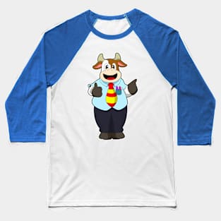 Cow as Teacher with Tie Baseball T-Shirt